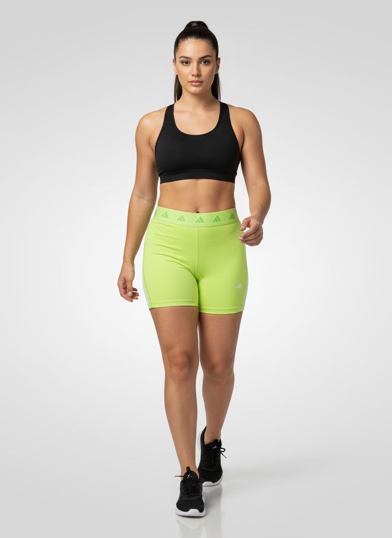 Adidas Women Tech Fit Training Shorts, Lime - Image 1